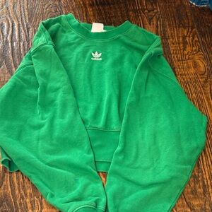 Adidas Vibrant Green Cropped Sweatshirt